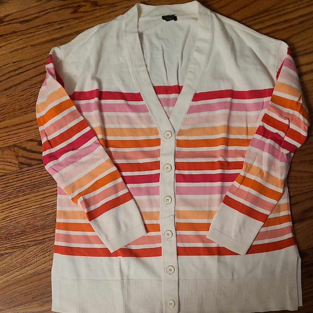 Talbots Colorful Striped Cardigan